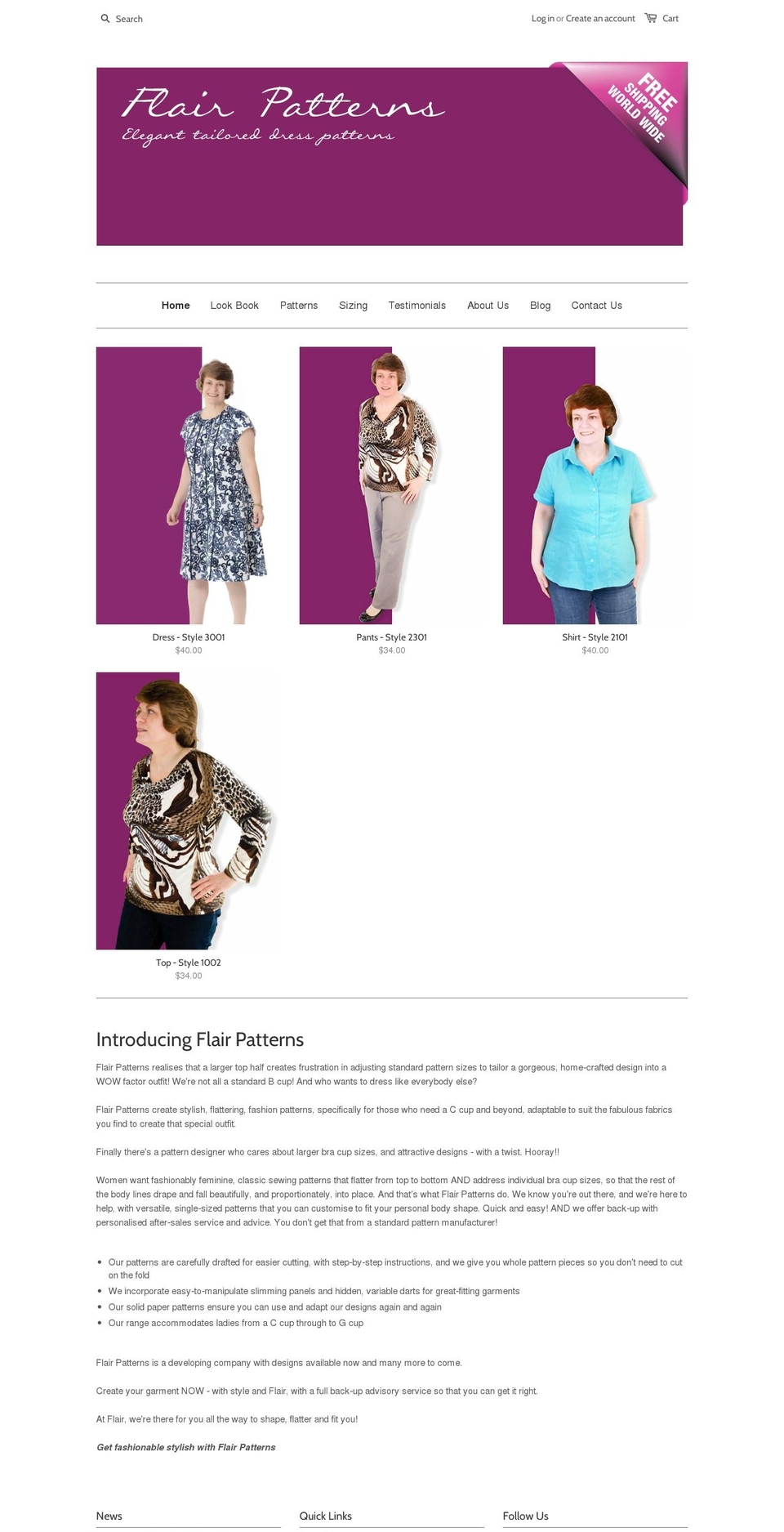 flairpatterns.com.au shopify website screenshot