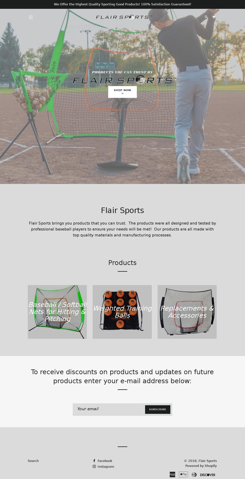 flairsports.net shopify website screenshot