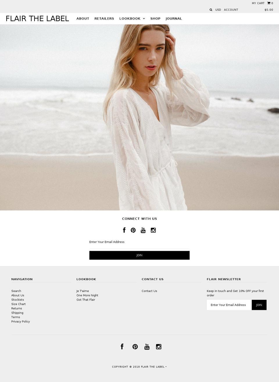 flairthelabel.com shopify website screenshot