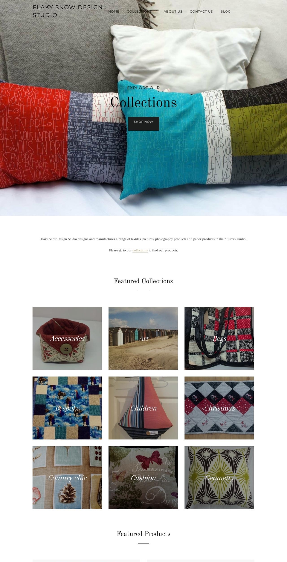 flakysnowdesigns.co.uk shopify website screenshot