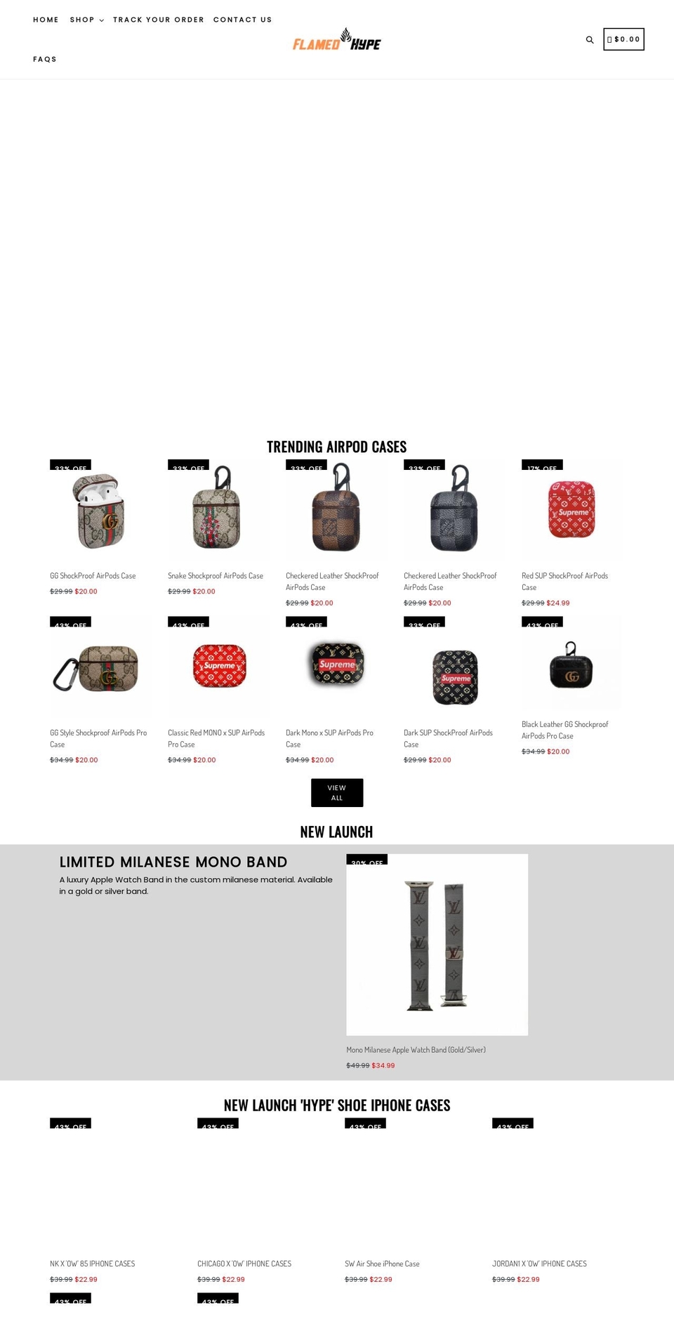 flamedhype.com shopify website screenshot