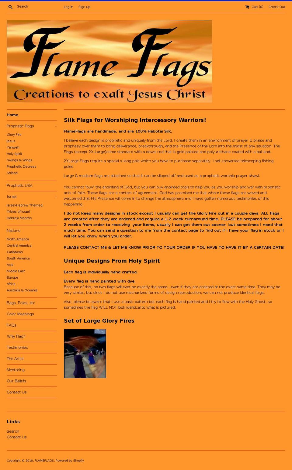 flameflags.com shopify website screenshot