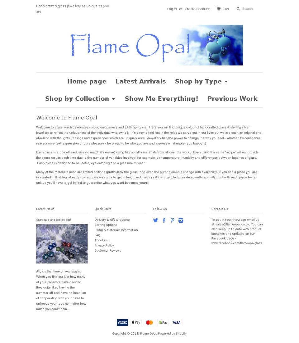 flameopal.com — Shopify storefront screenshot