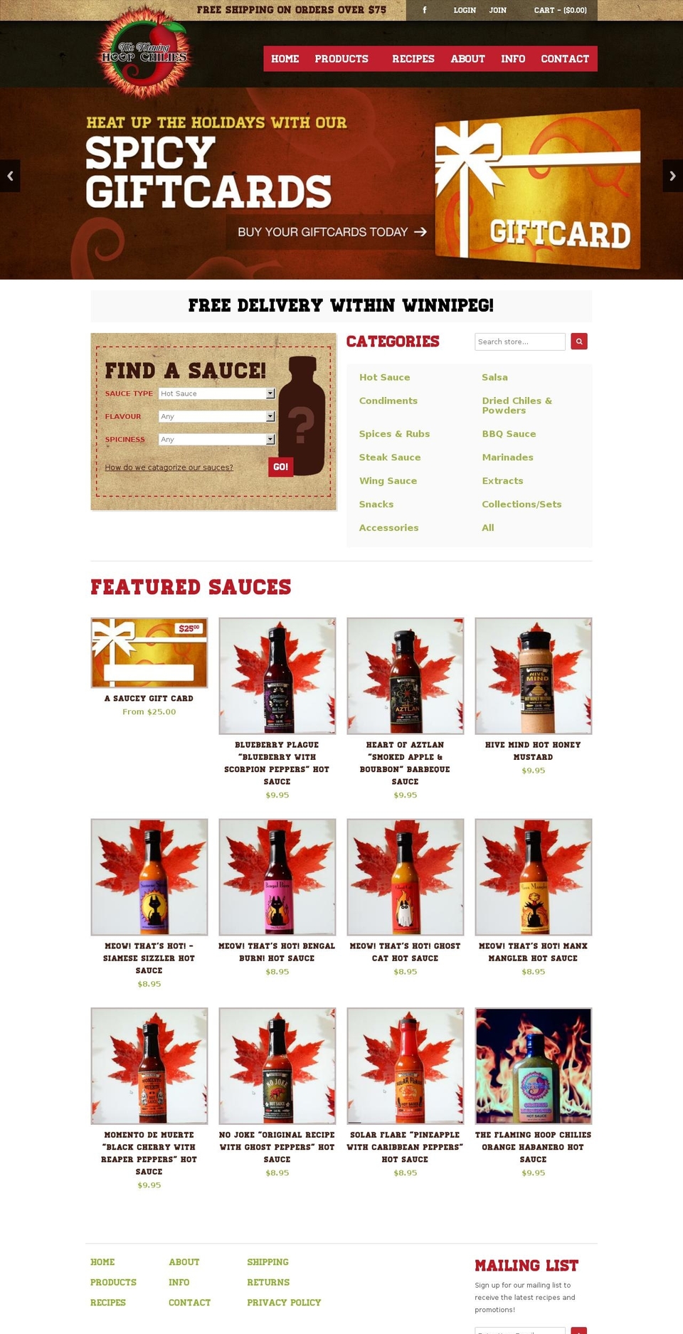 natural Shopify theme site example flaminghoophotsauce.com