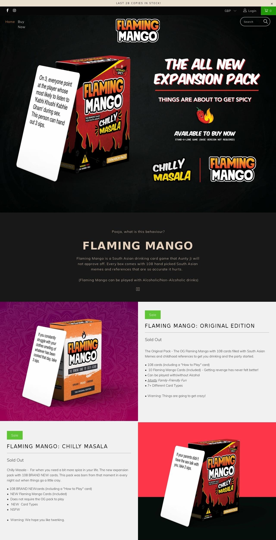 flamingmango.co.uk shopify website screenshot