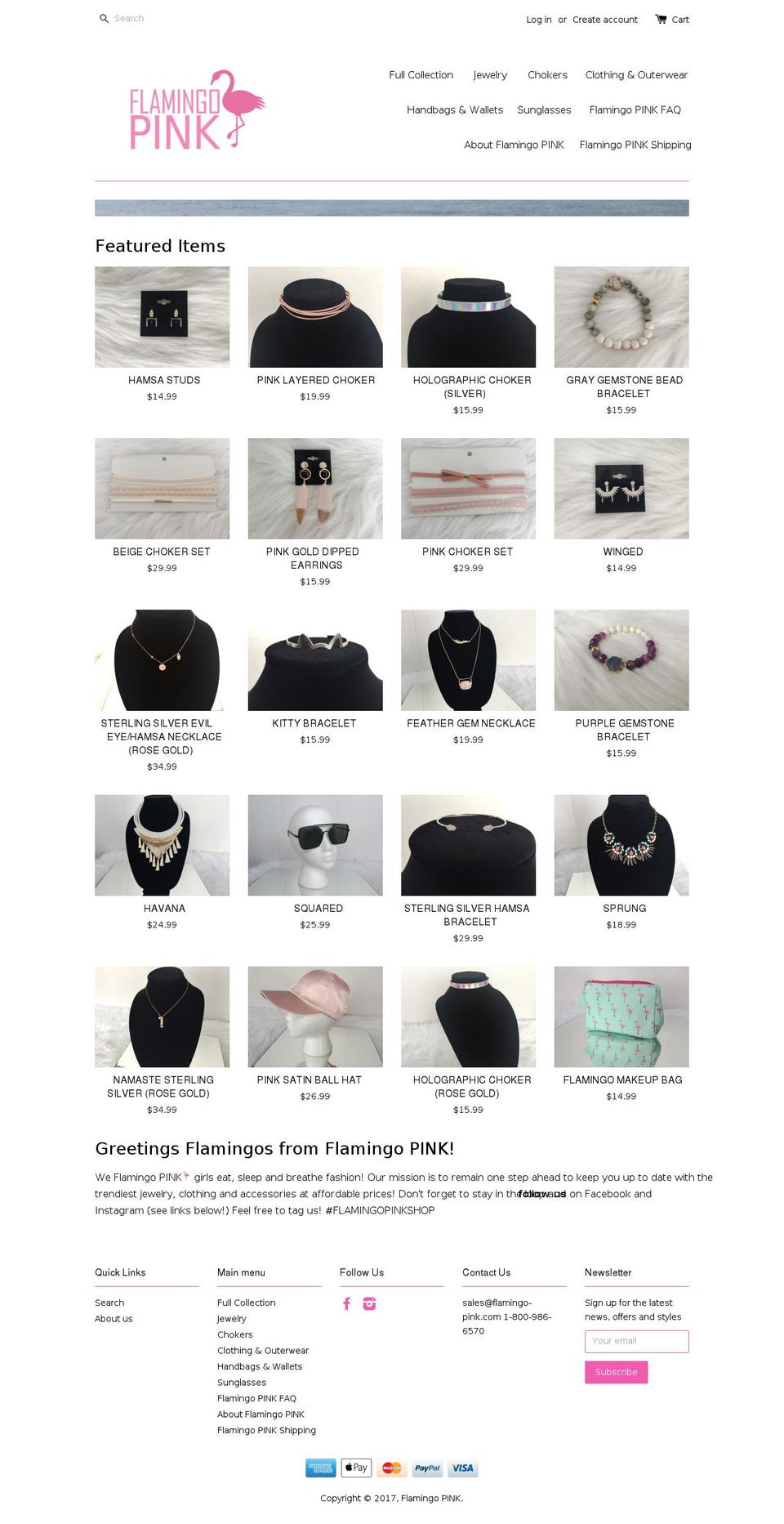 flamingo-pink.com shopify website screenshot