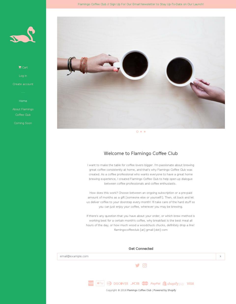 flamingo.coffee shopify website screenshot