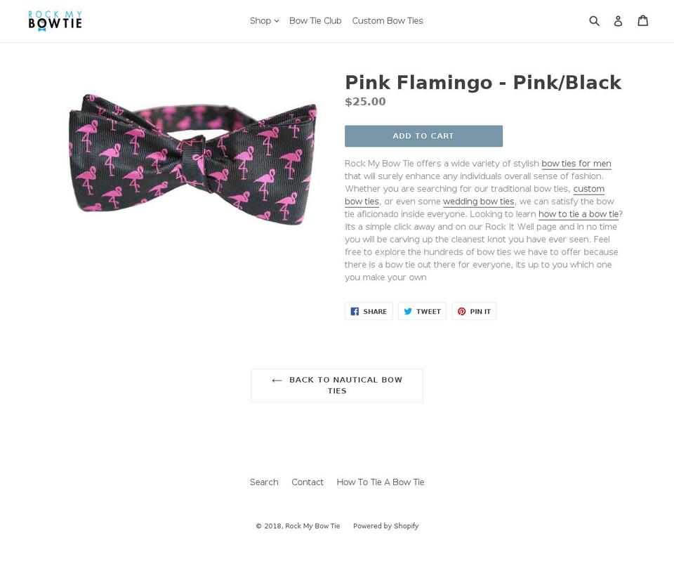 flamingobowties.com — Shopify storefront screenshot