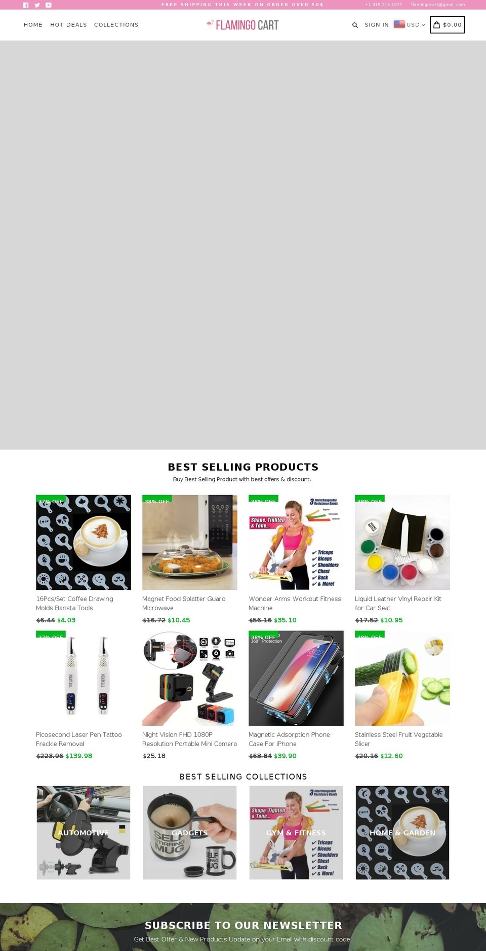 flamingocart.com shopify website screenshot