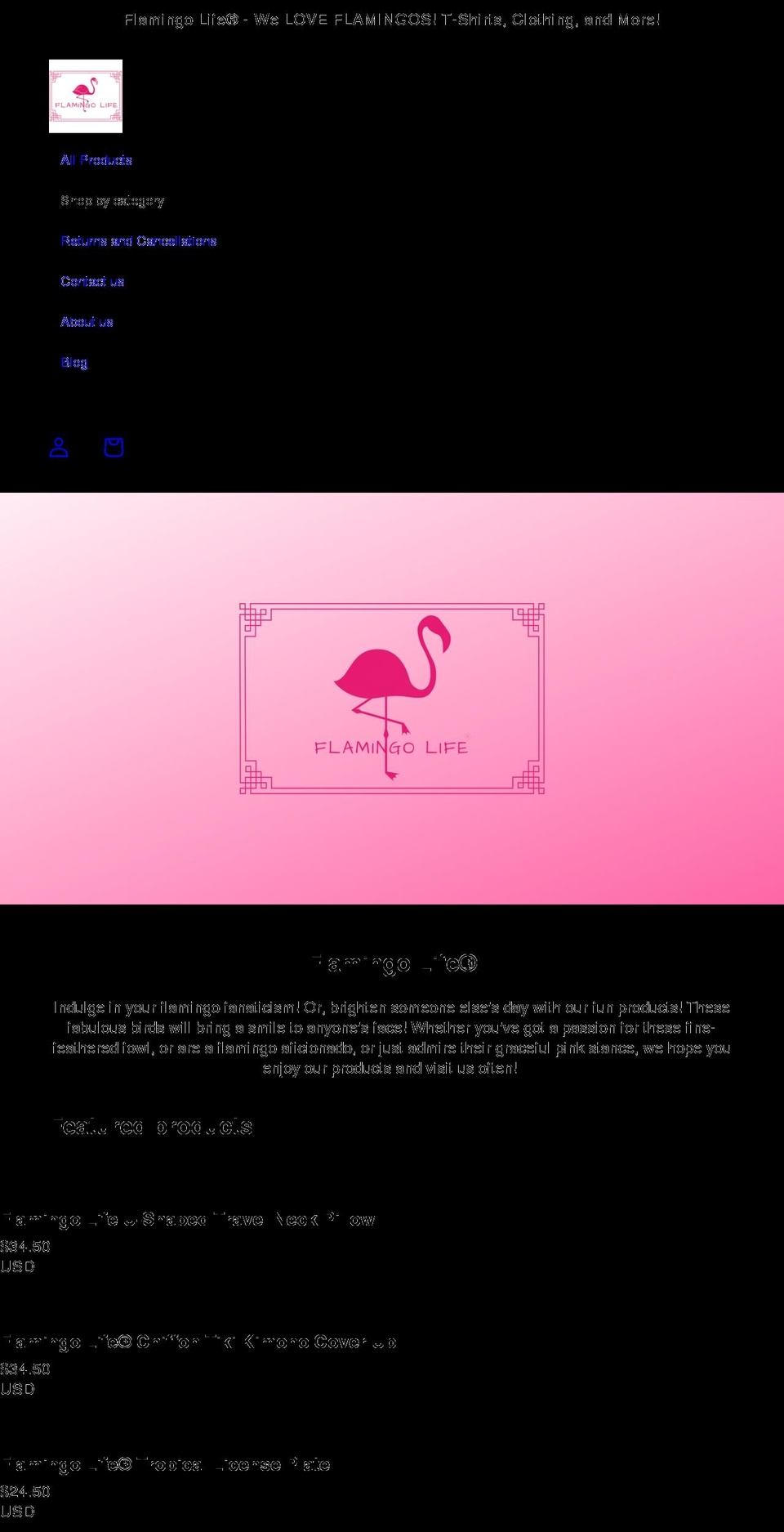 flamingolife.shop shopify website screenshot