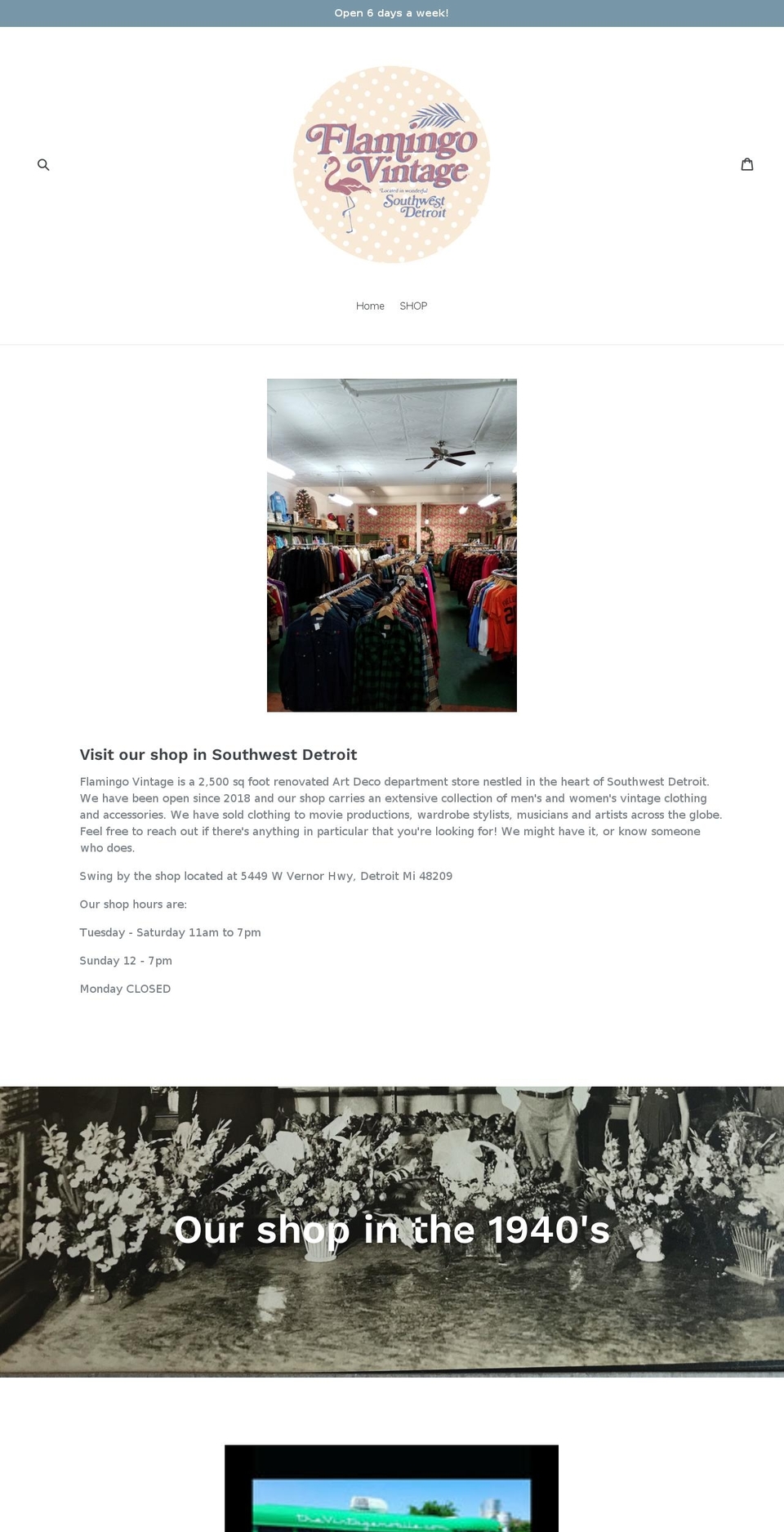 flamingovintagedetroit.com shopify website screenshot