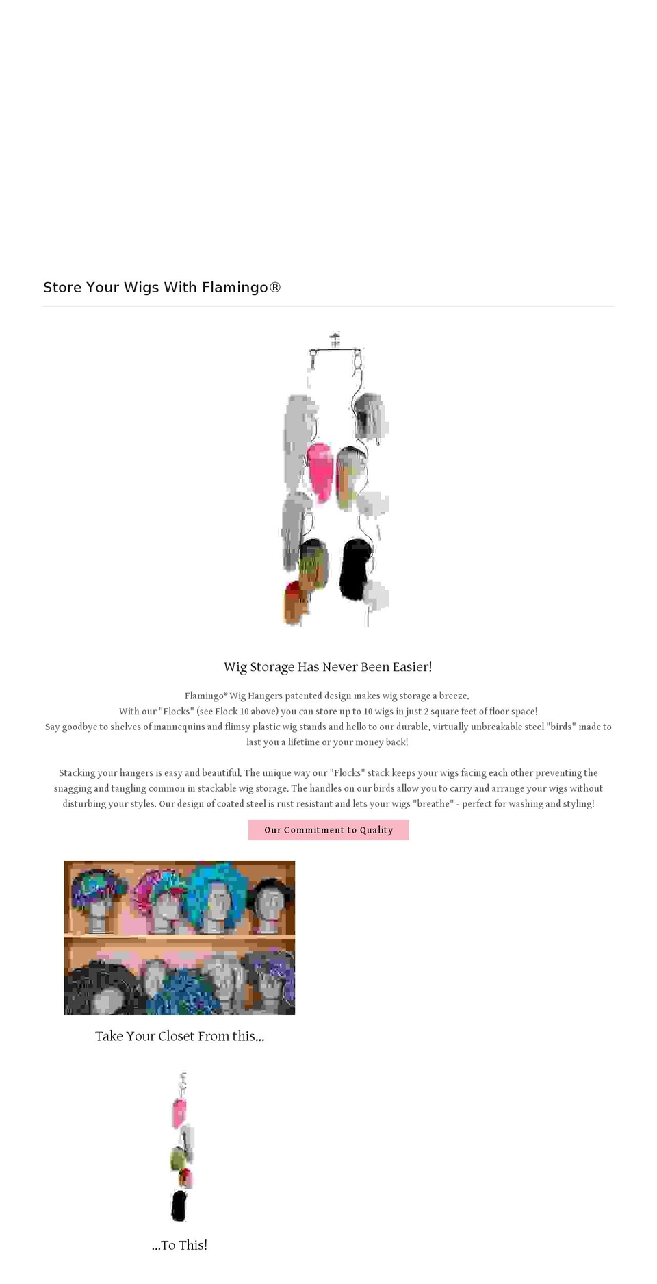 flamingowighangers.com — Shopify storefront screenshot