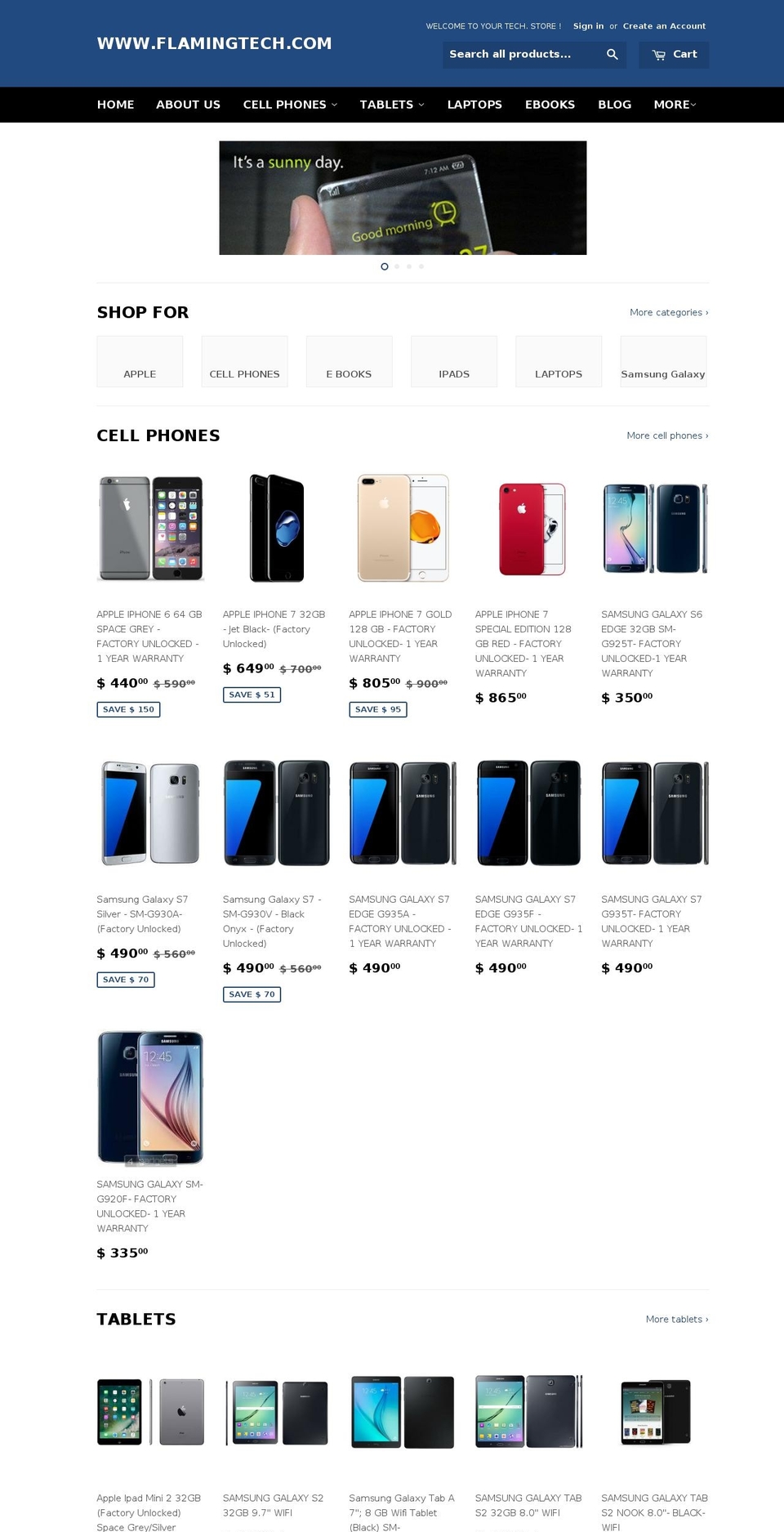 flamingtech.com shopify website screenshot