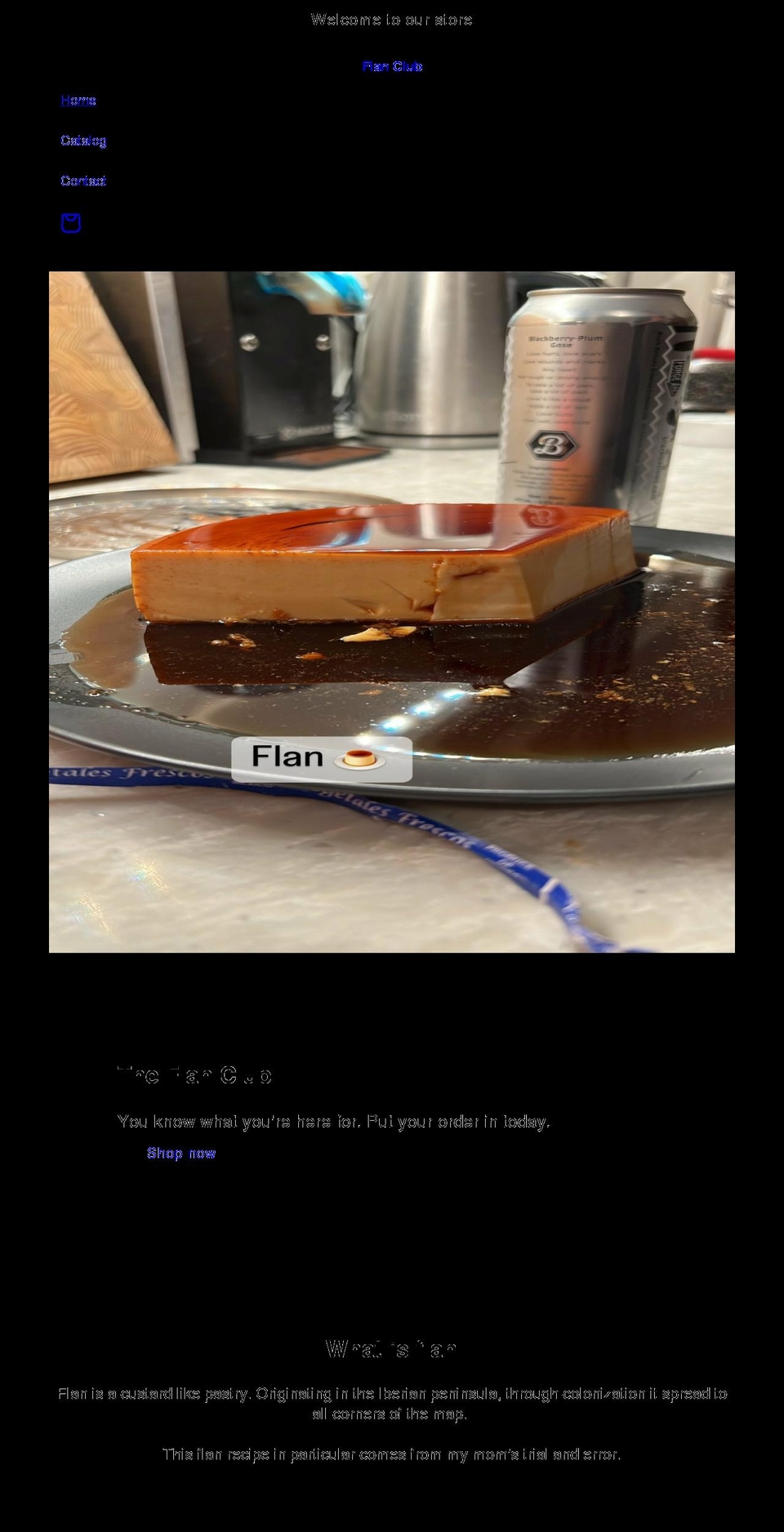 flan.club shopify website screenshot