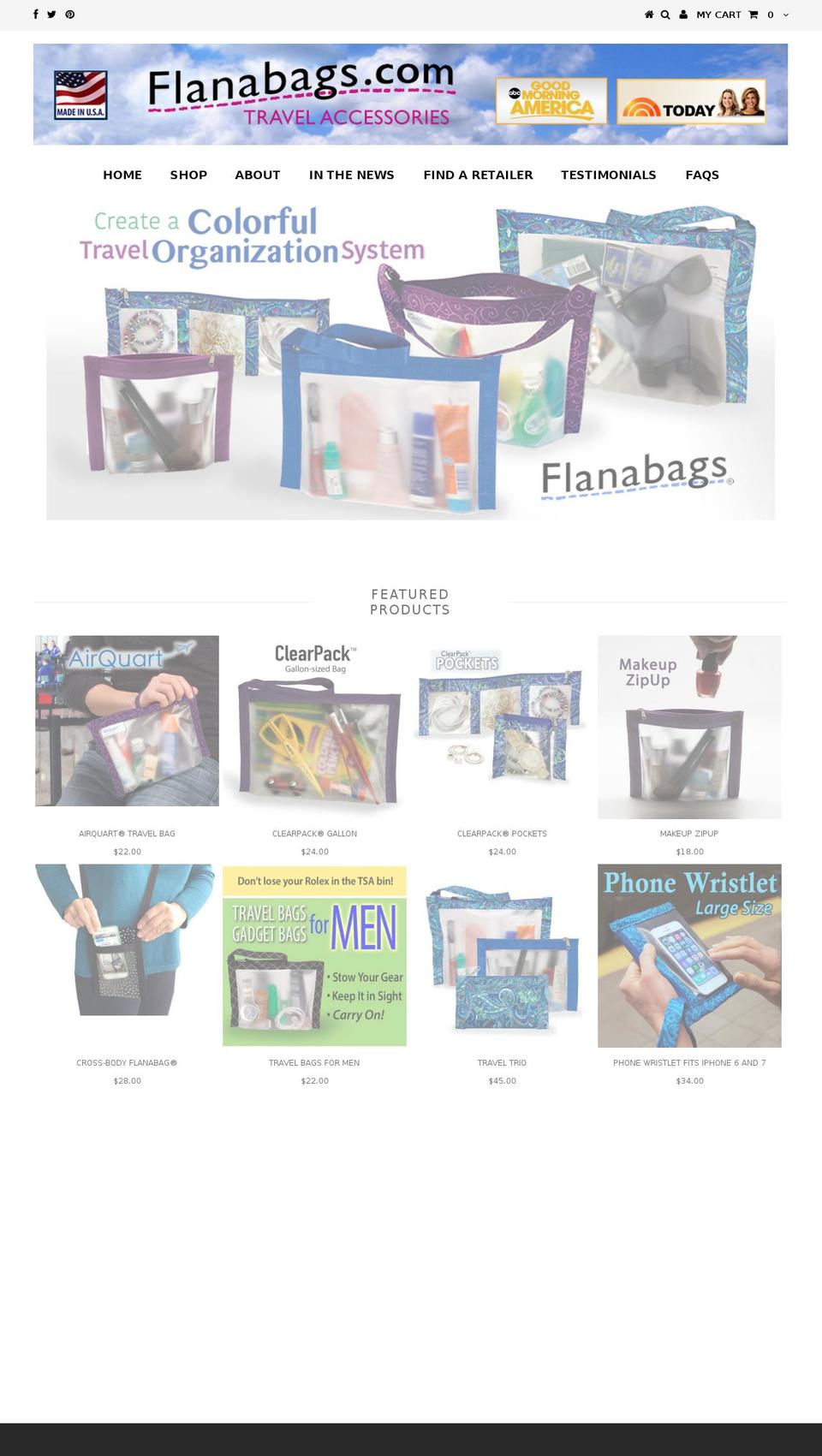 flanabags.com shopify website screenshot
