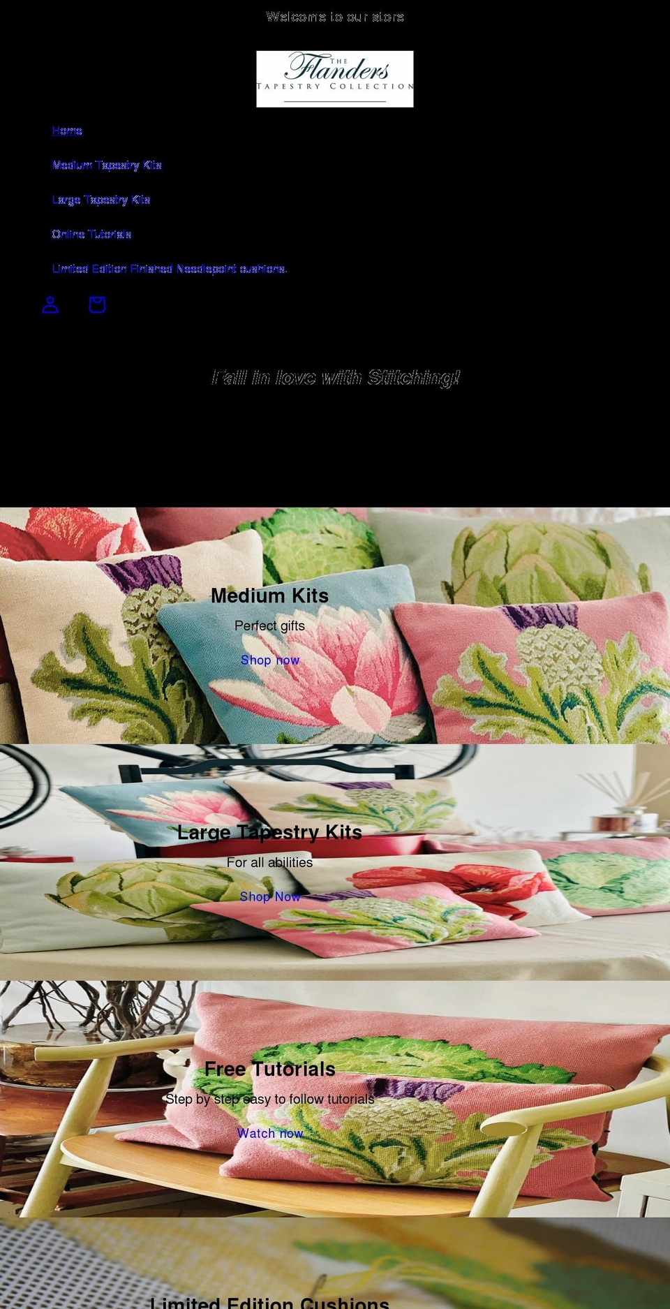 flanderstapestrycollection.com shopify website screenshot