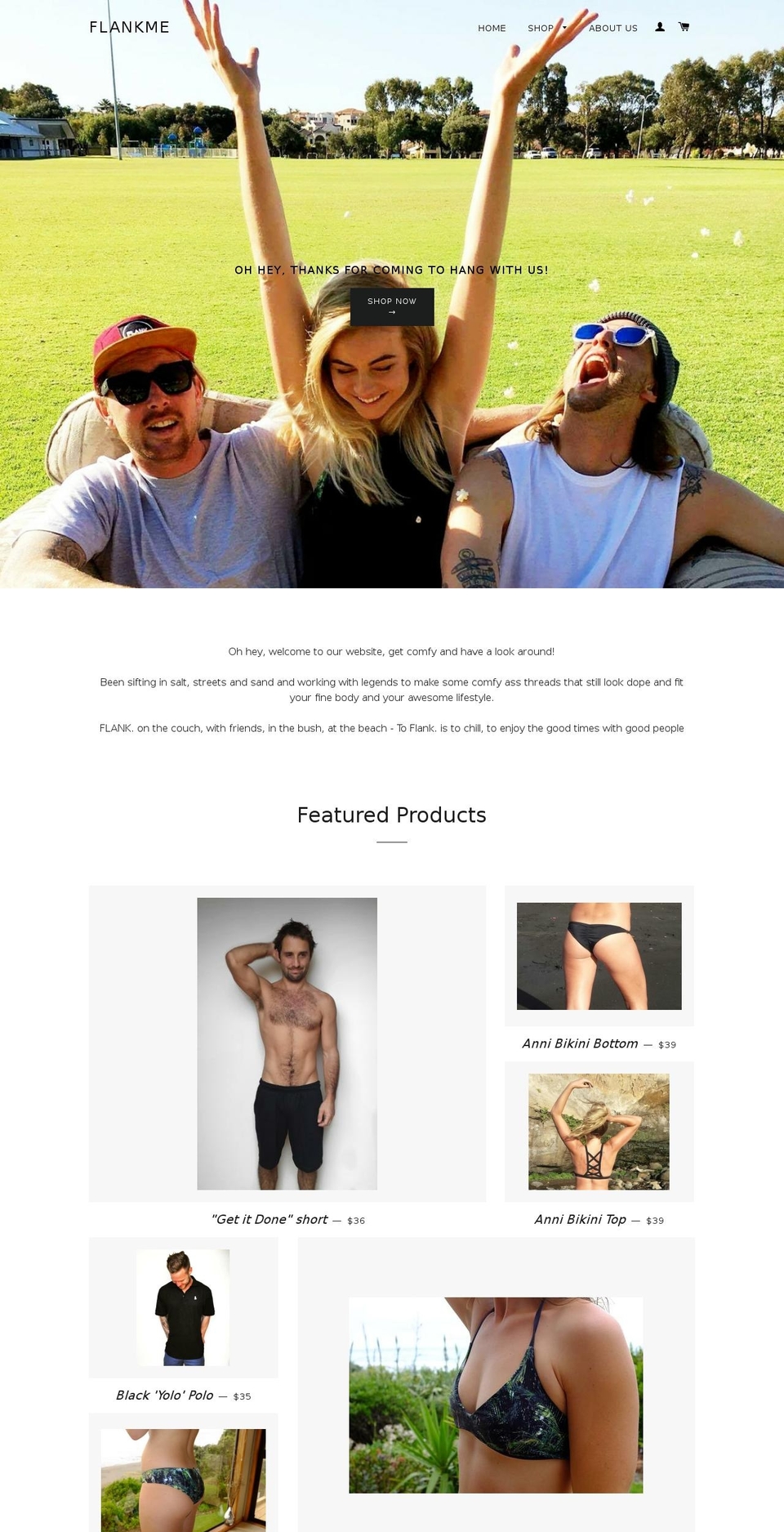 flankme.com shopify website screenshot