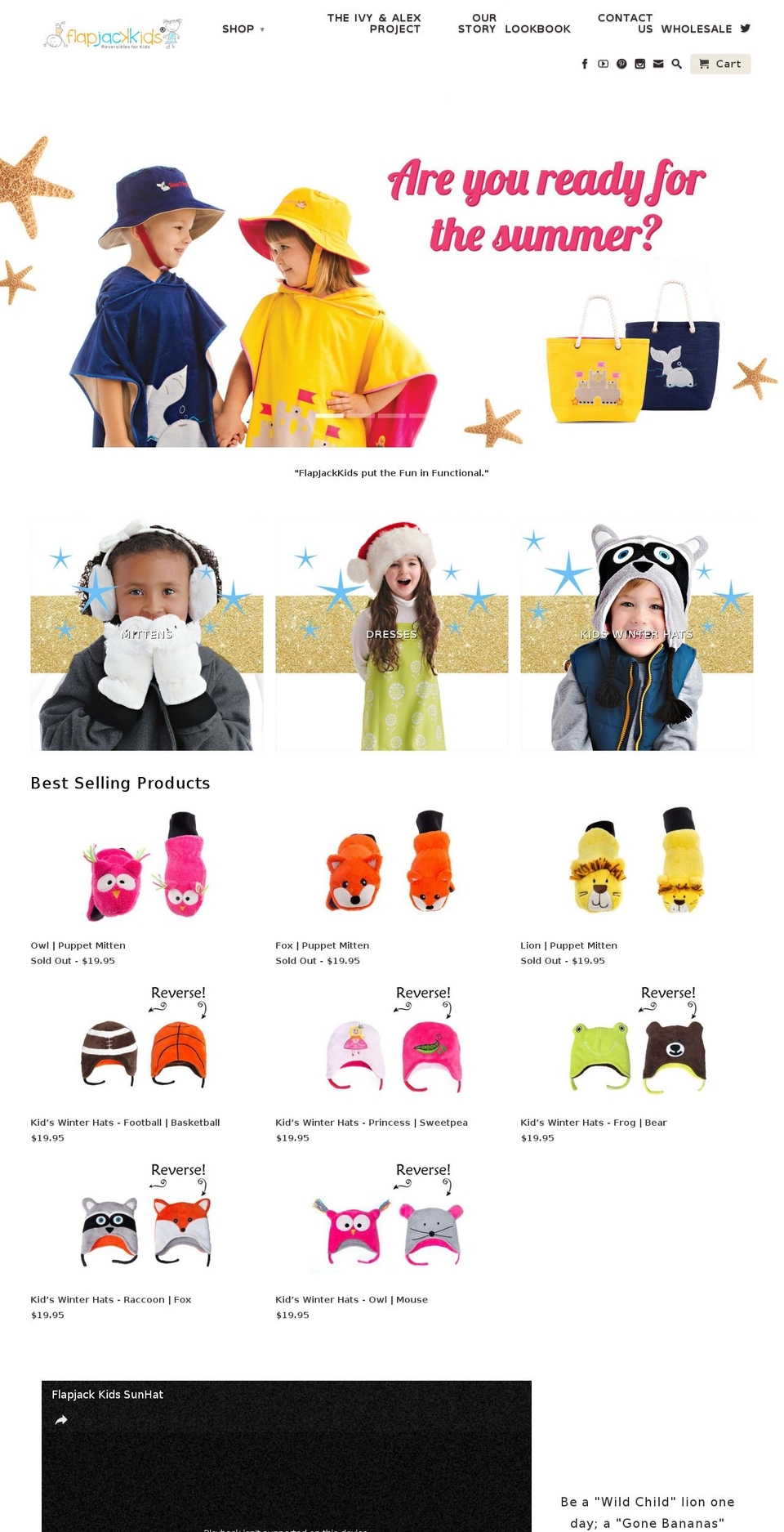 flapjackkids.com shopify website screenshot