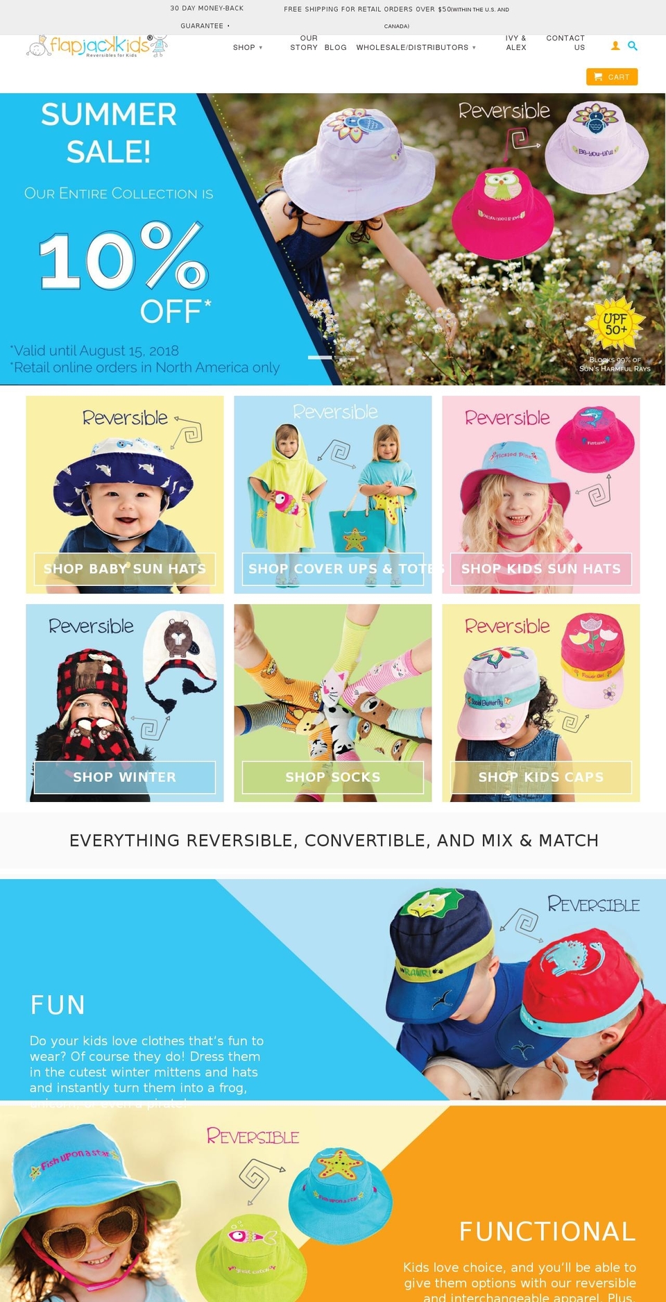 flapjackskids.com — Shopify storefront screenshot