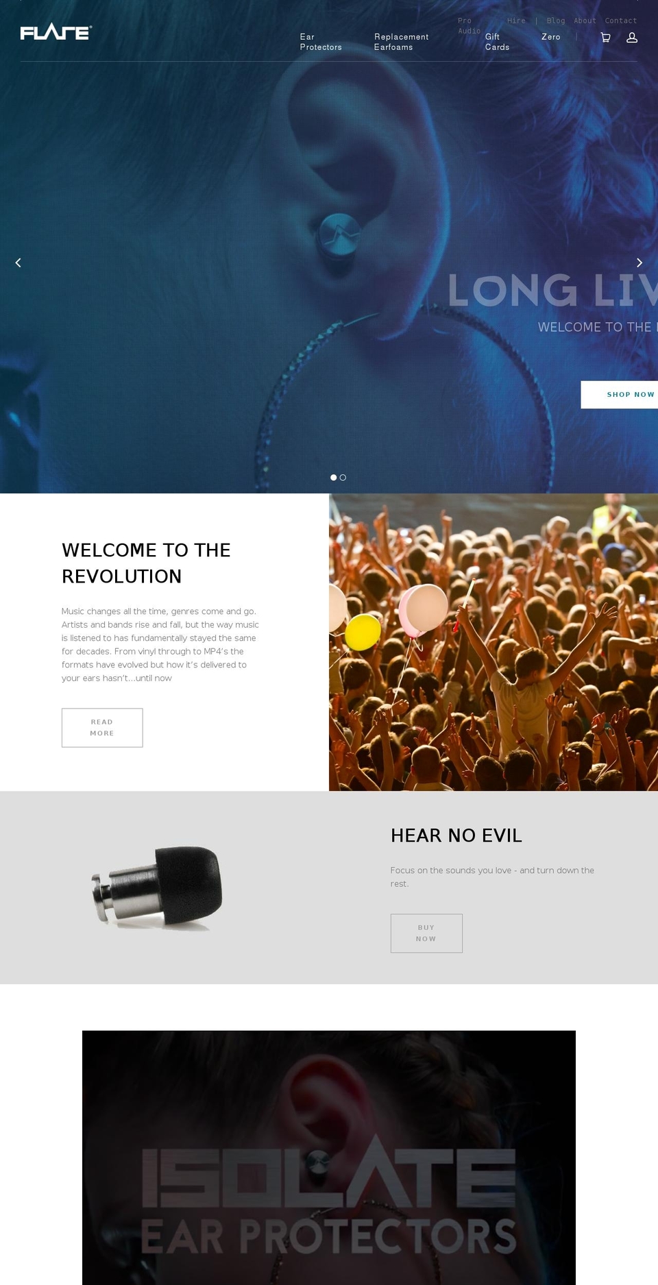 Launch Shopify theme site example flareaudio.com