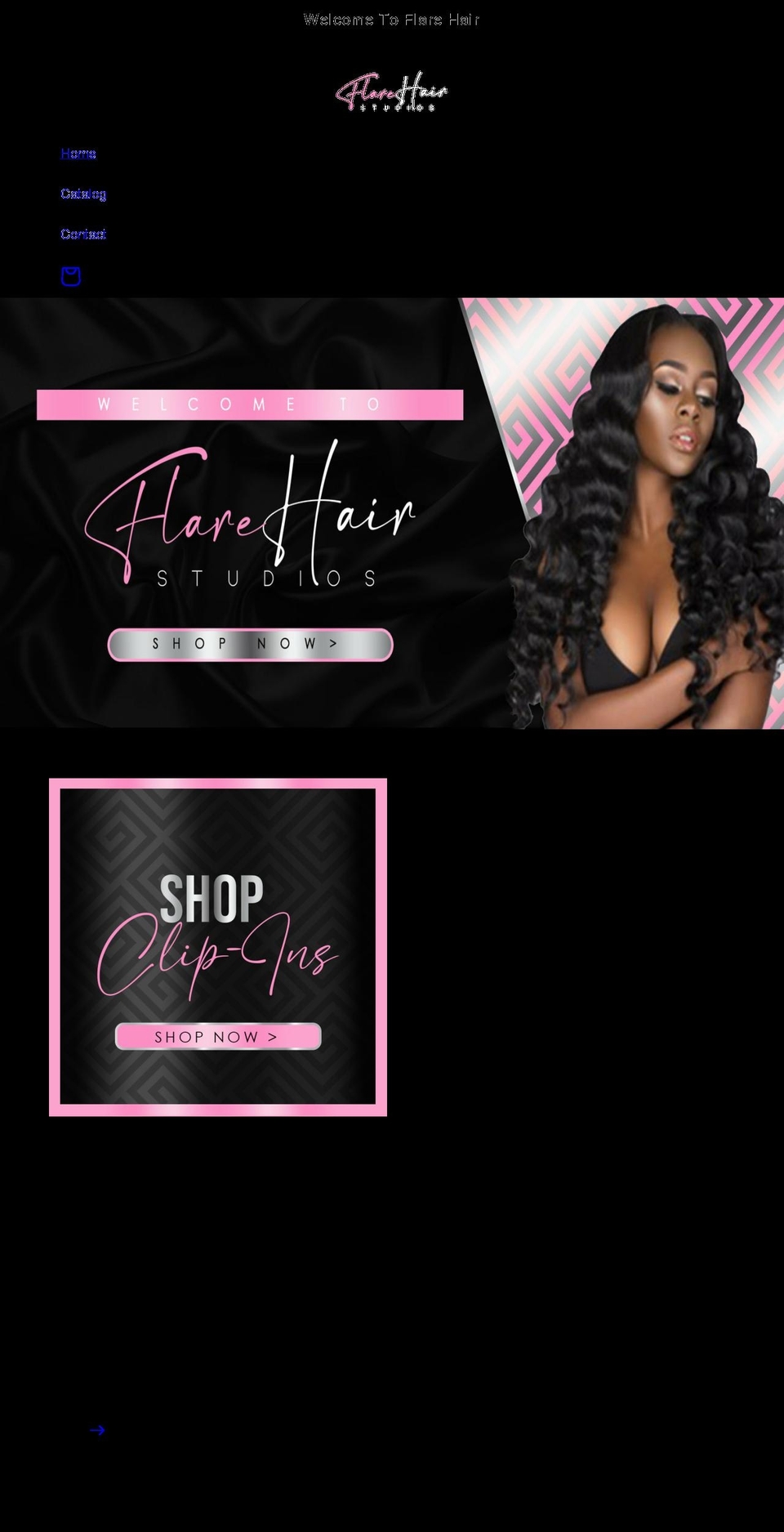 flarehair.shop shopify website screenshot