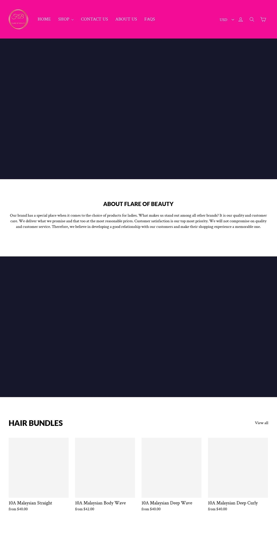 flareofbeauty.com shopify website screenshot