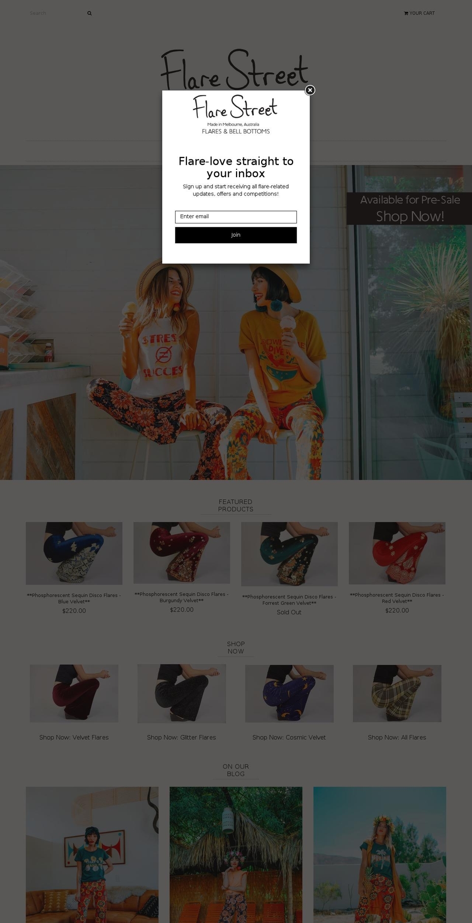 flarestreet.com shopify website screenshot