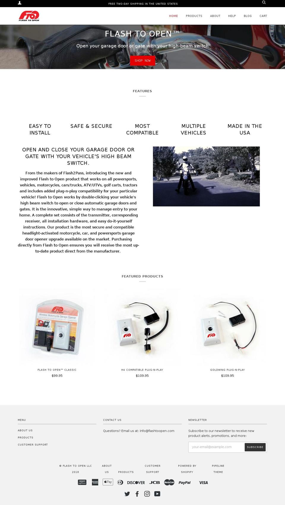 flash2open.com — Shopify storefront screenshot