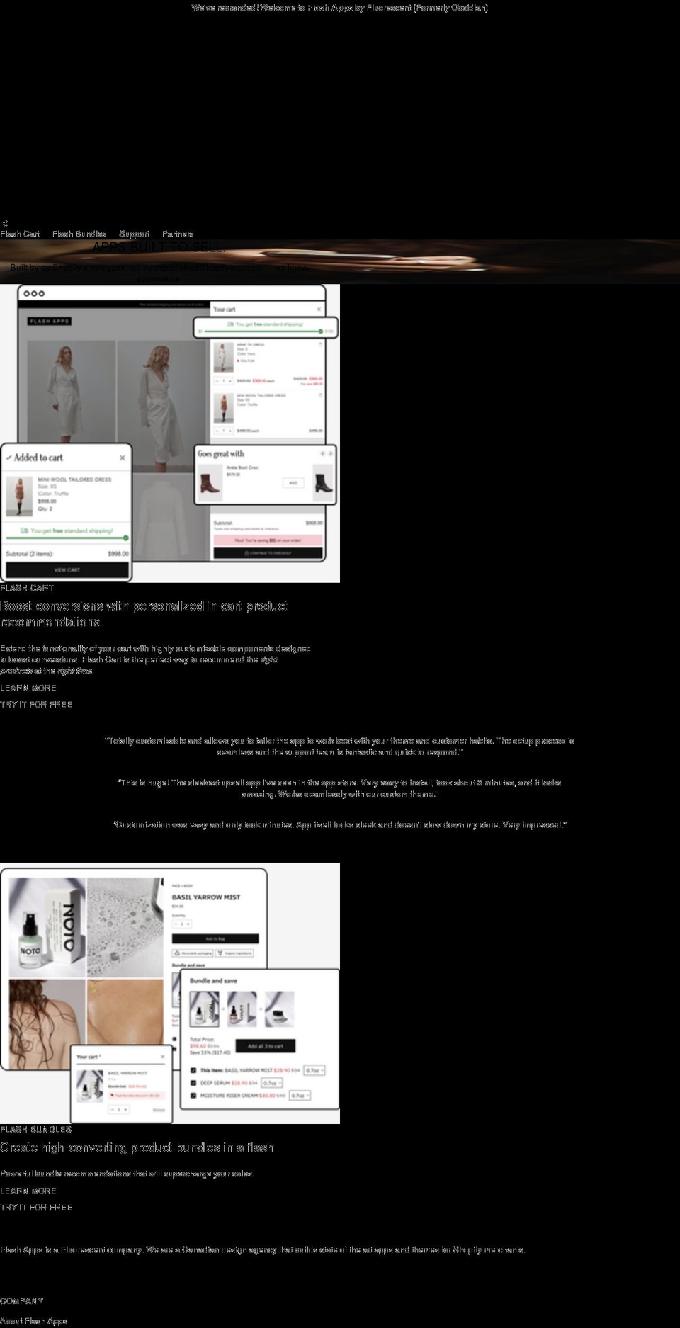 flashapps.com shopify website screenshot