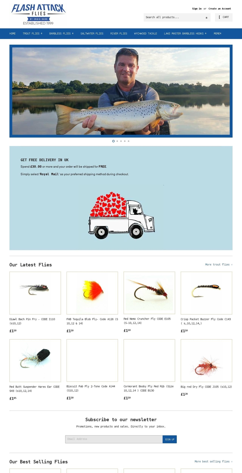 flashattackflies.com shopify website screenshot