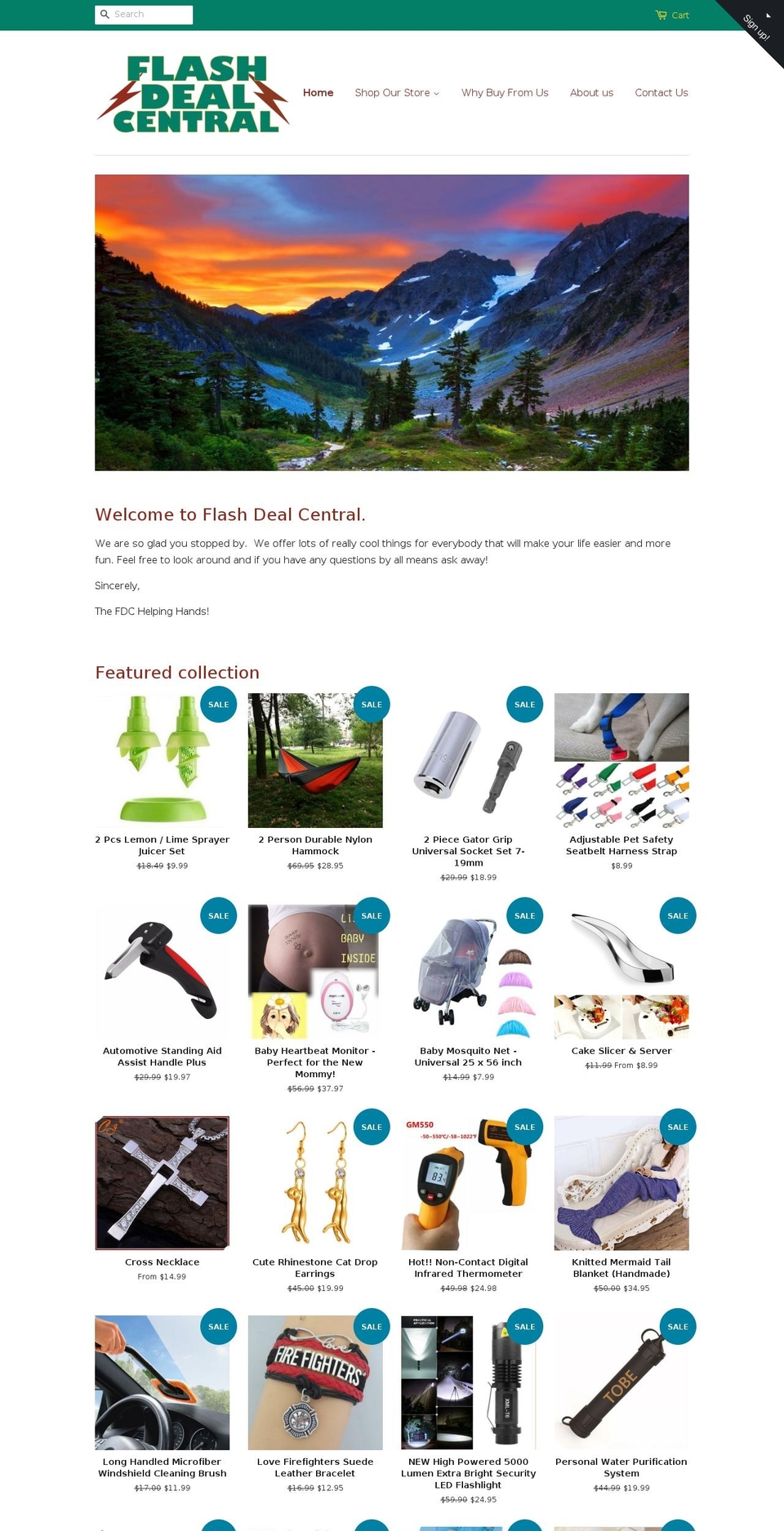 flashdealcentral.com shopify website screenshot