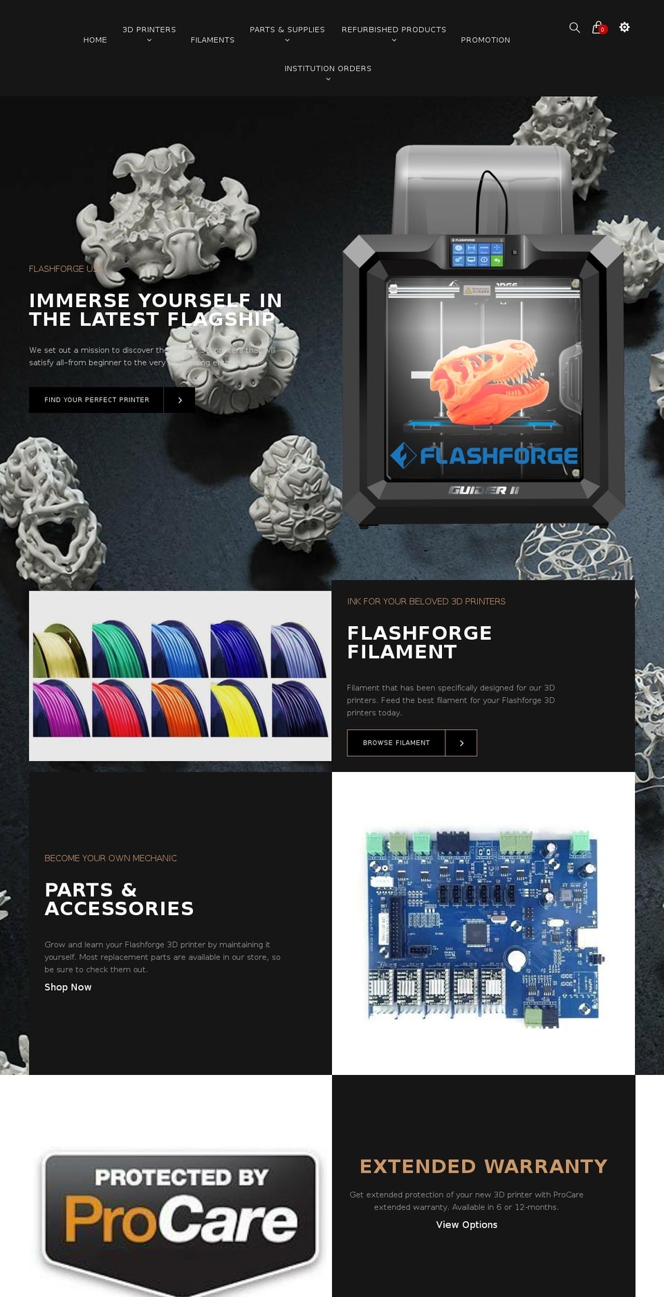 flashforge-usa.com shopify website screenshot