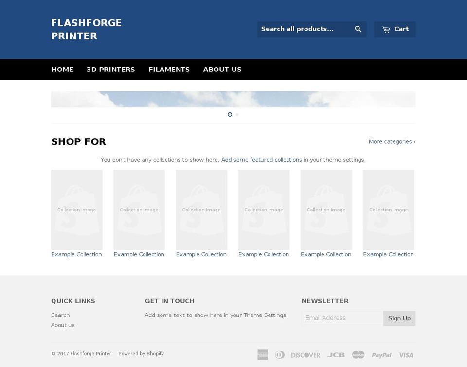 flashforgeprinter.com shopify website screenshot