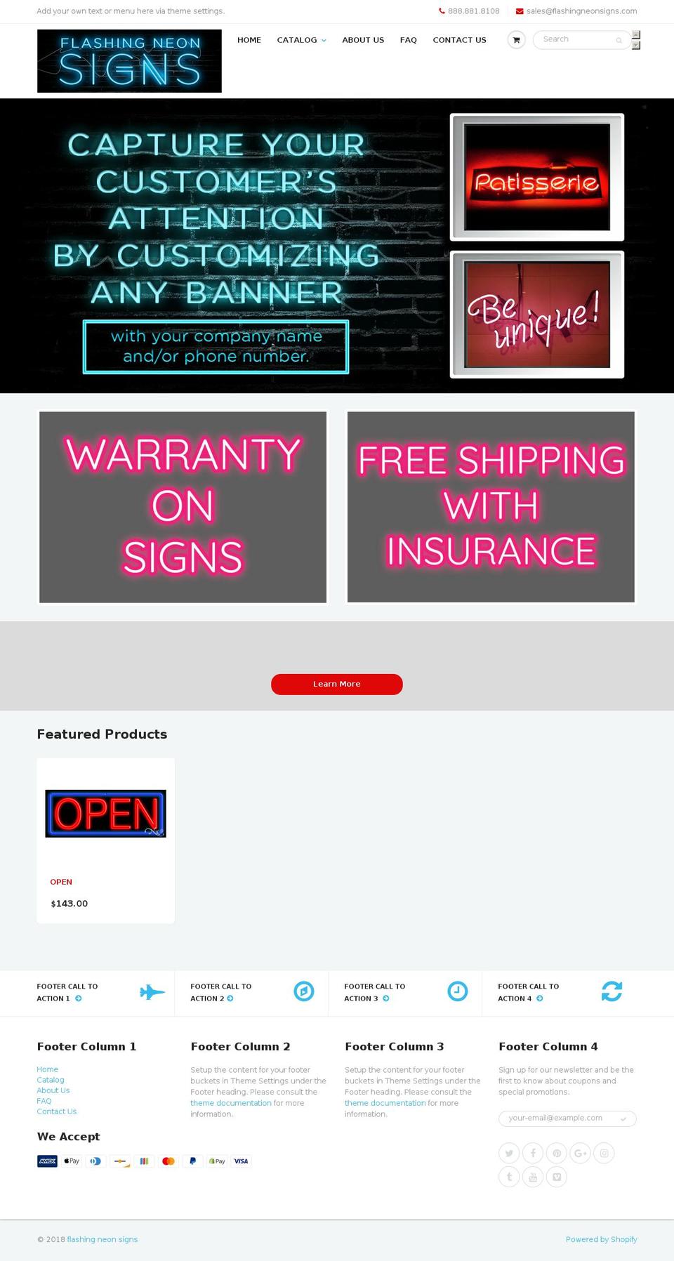 flashingneonsigns.com — Shopify storefront screenshot