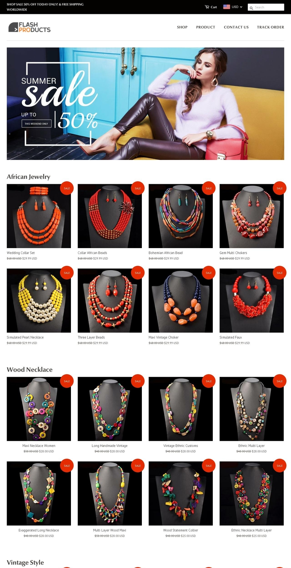 flashproducts.net shopify website screenshot
