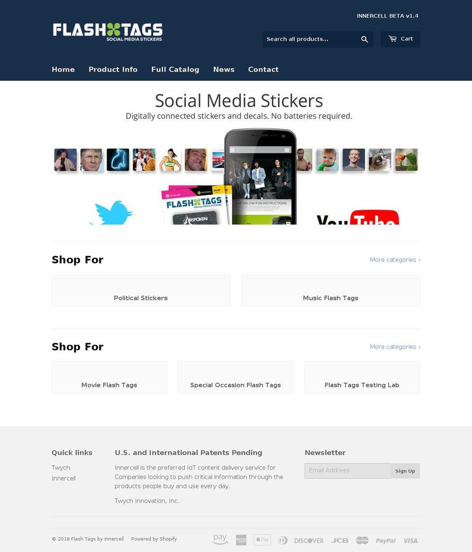 flashtags.net shopify website screenshot