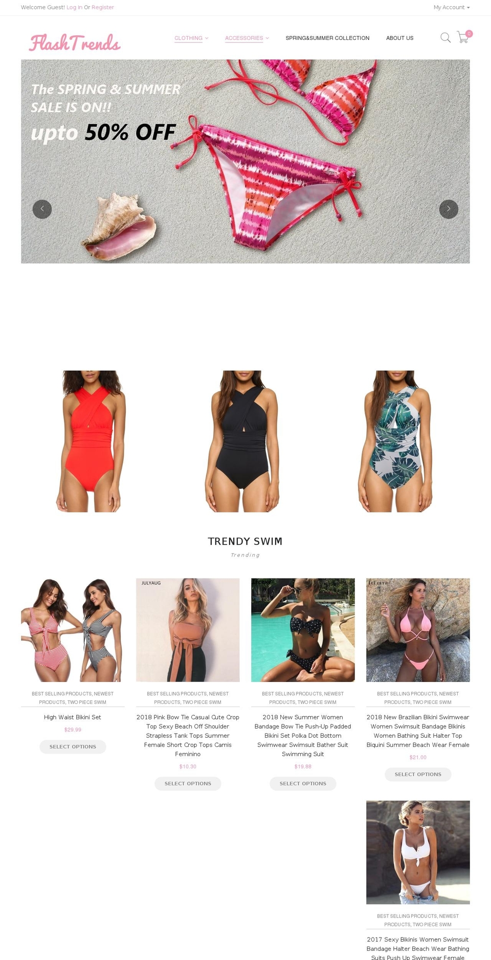 flashtrends.net shopify website screenshot