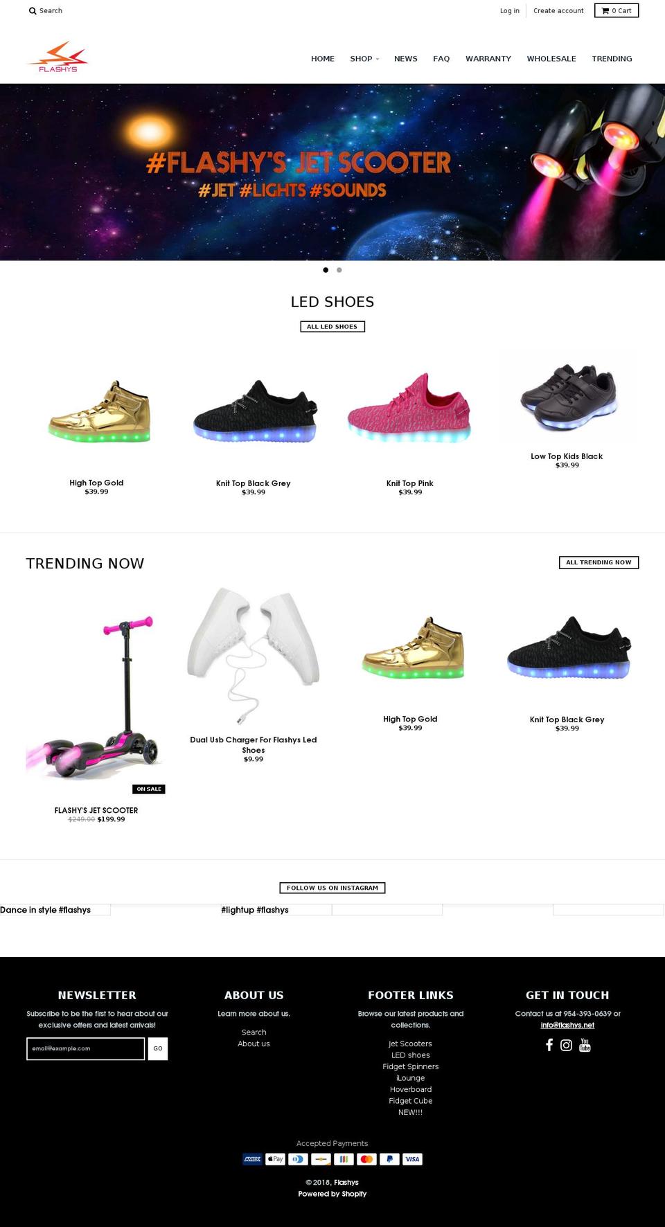 flashys.net shopify website screenshot