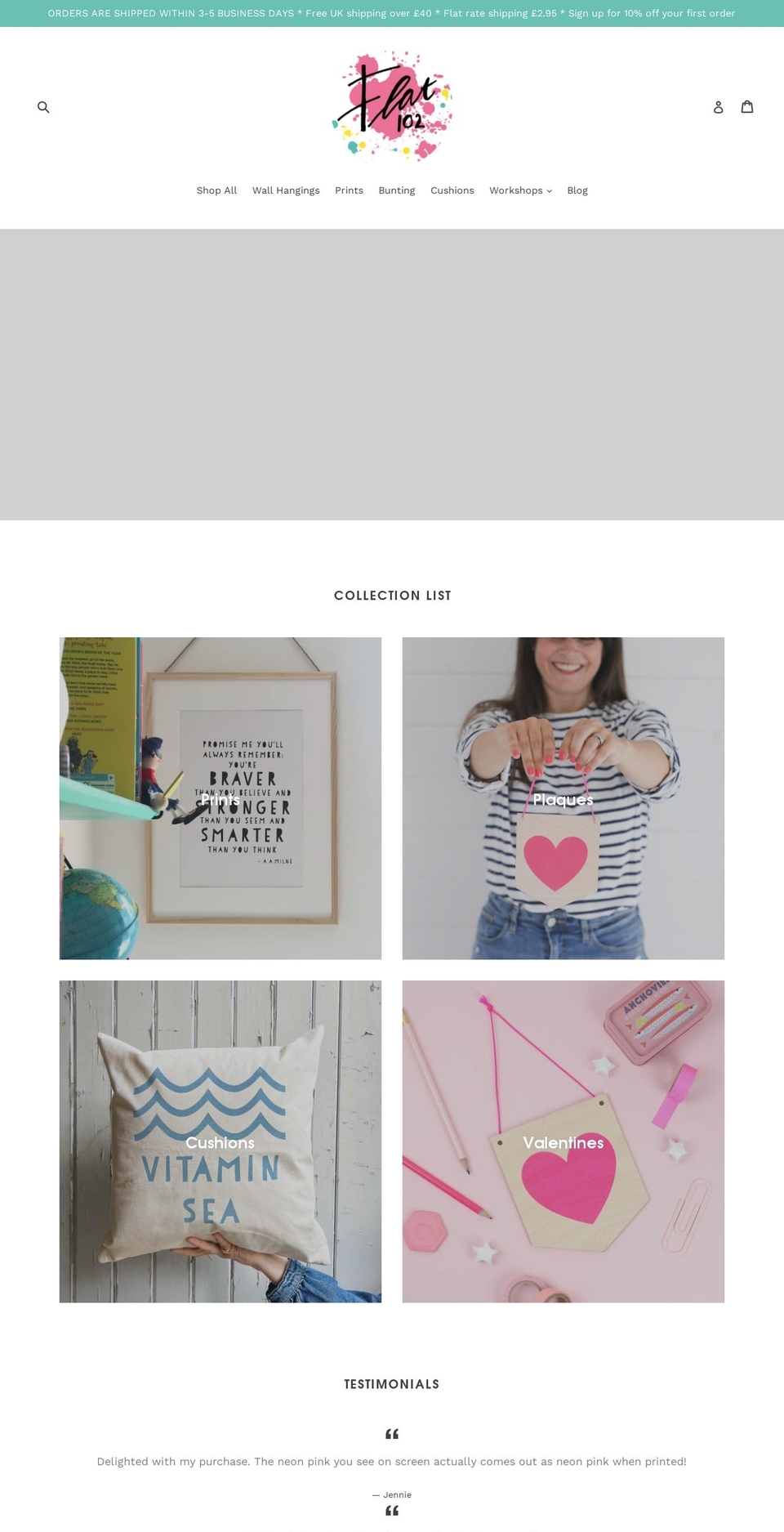 flat102.co.uk shopify website screenshot