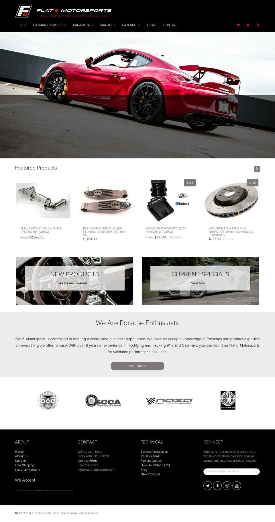 flat6motorsports.com shopify website screenshot
