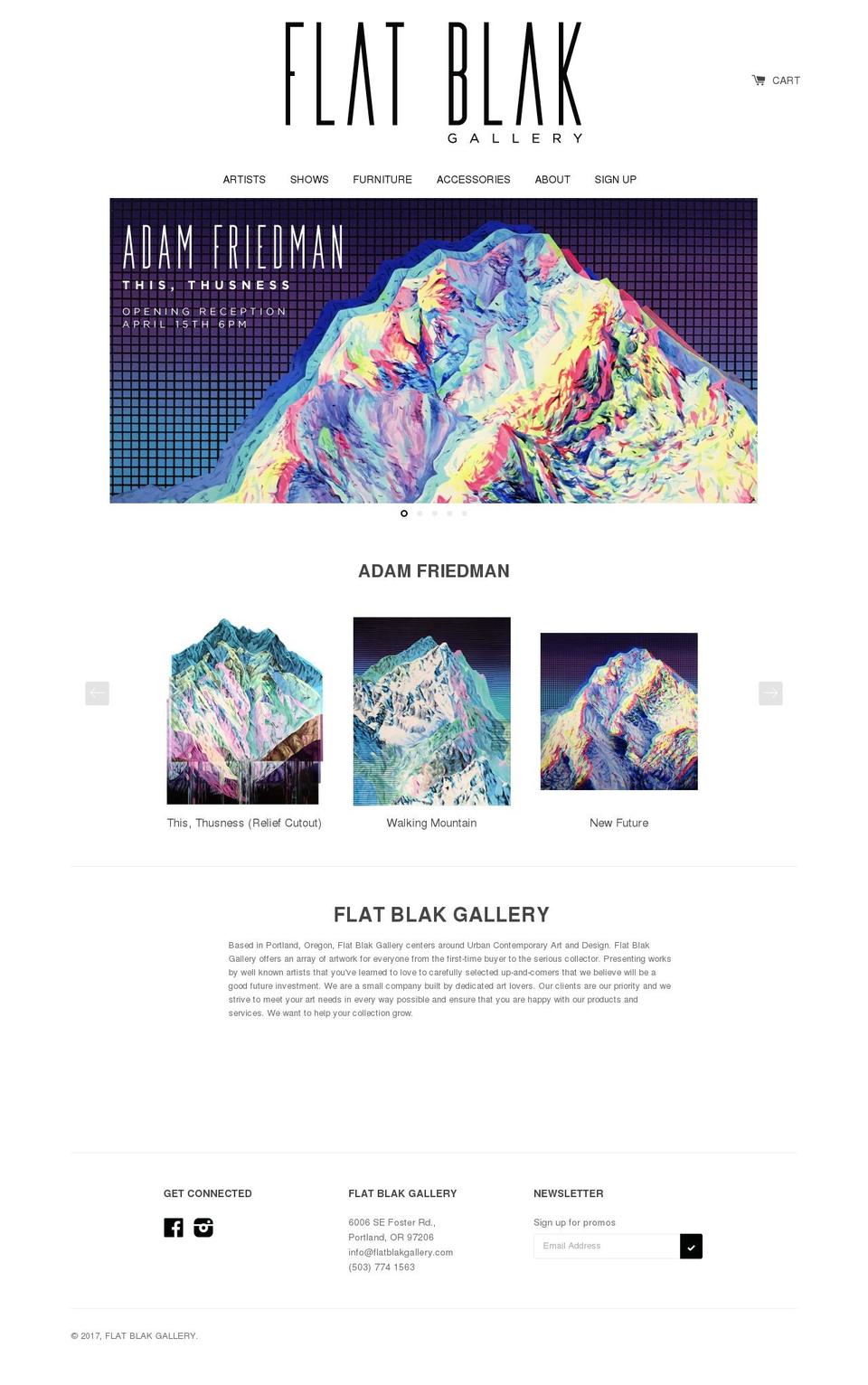 flatblackgallery.com shopify website screenshot