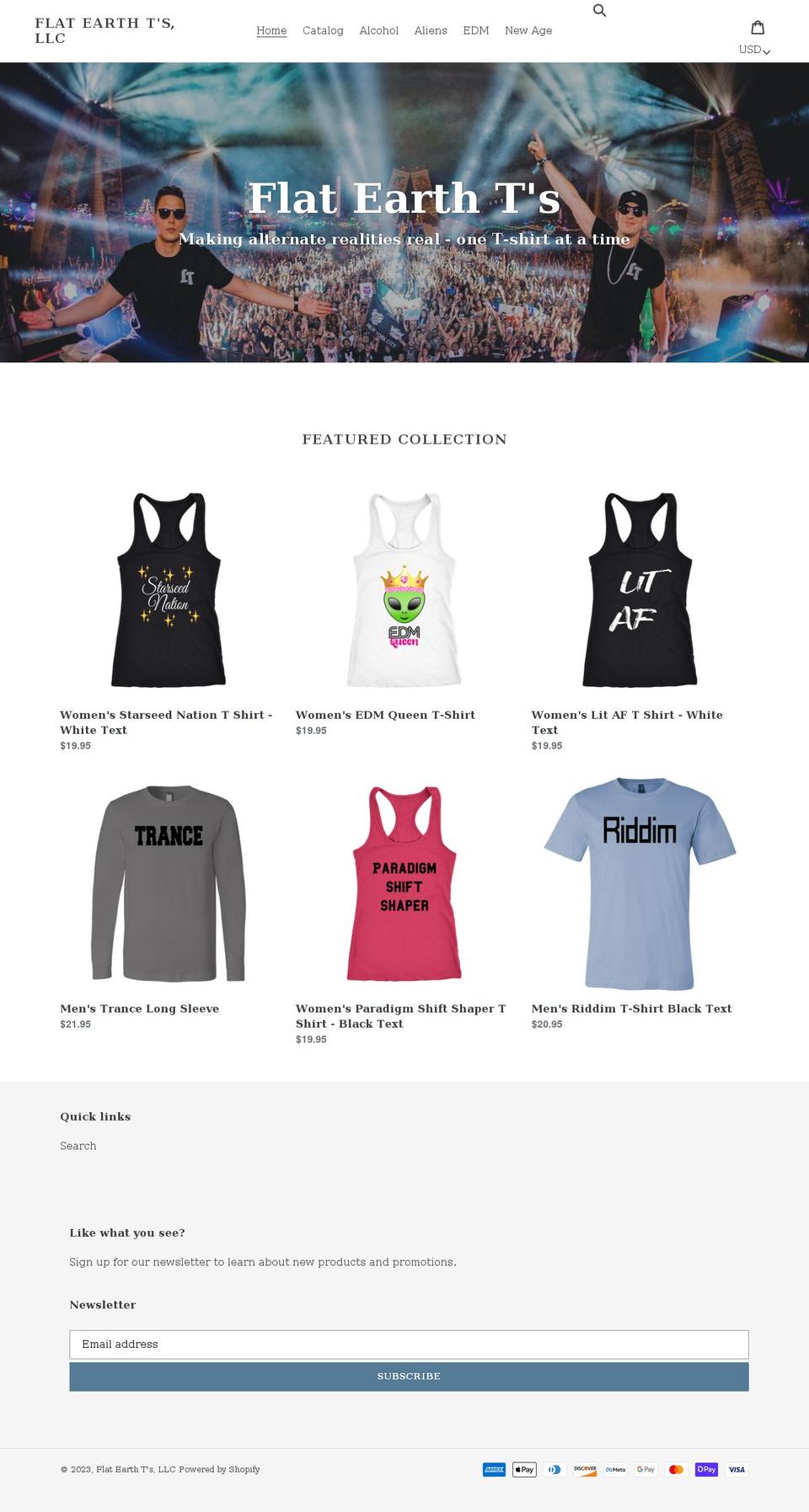 flatearthts.com shopify website screenshot