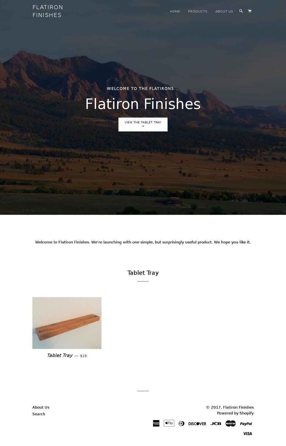 flatironfinishes.com shopify website screenshot