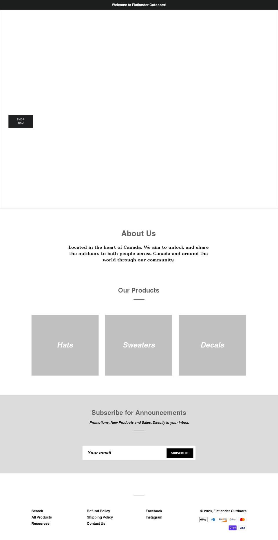 flatlanderoutdoors.com shopify website screenshot