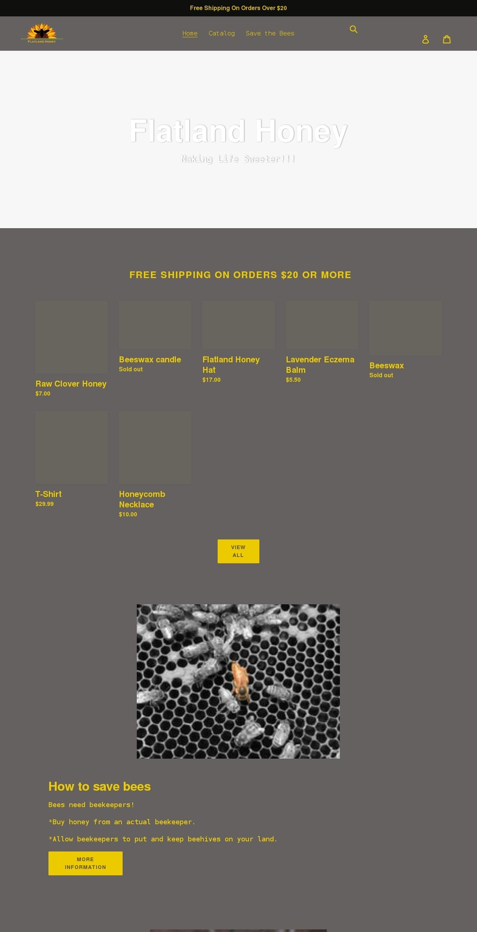 flatlandhoney.com shopify website screenshot