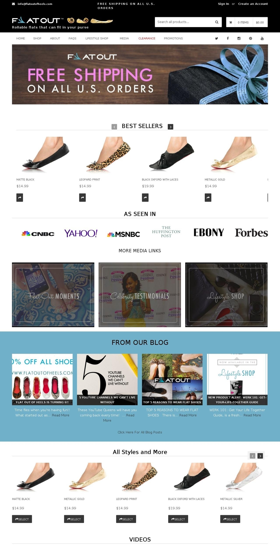 FASTOR Shopify theme site example flatoutofheels.com