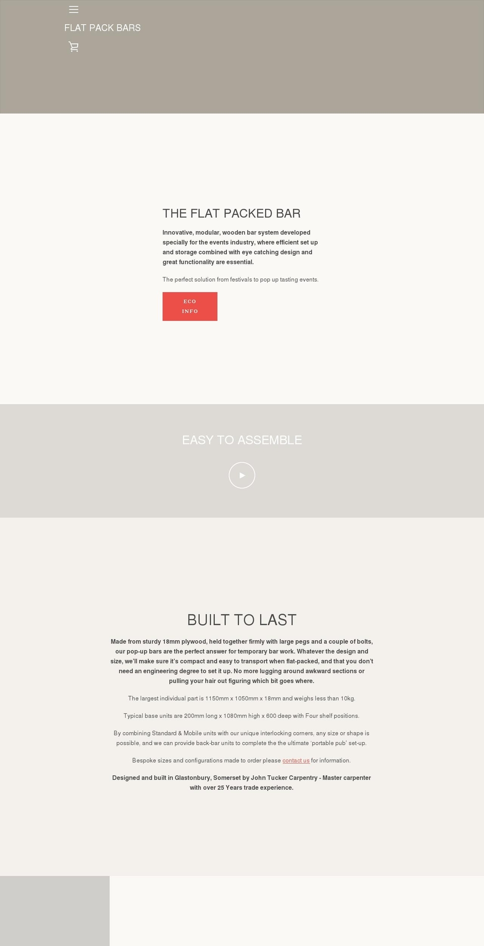 flatpackbar.co.uk shopify website screenshot