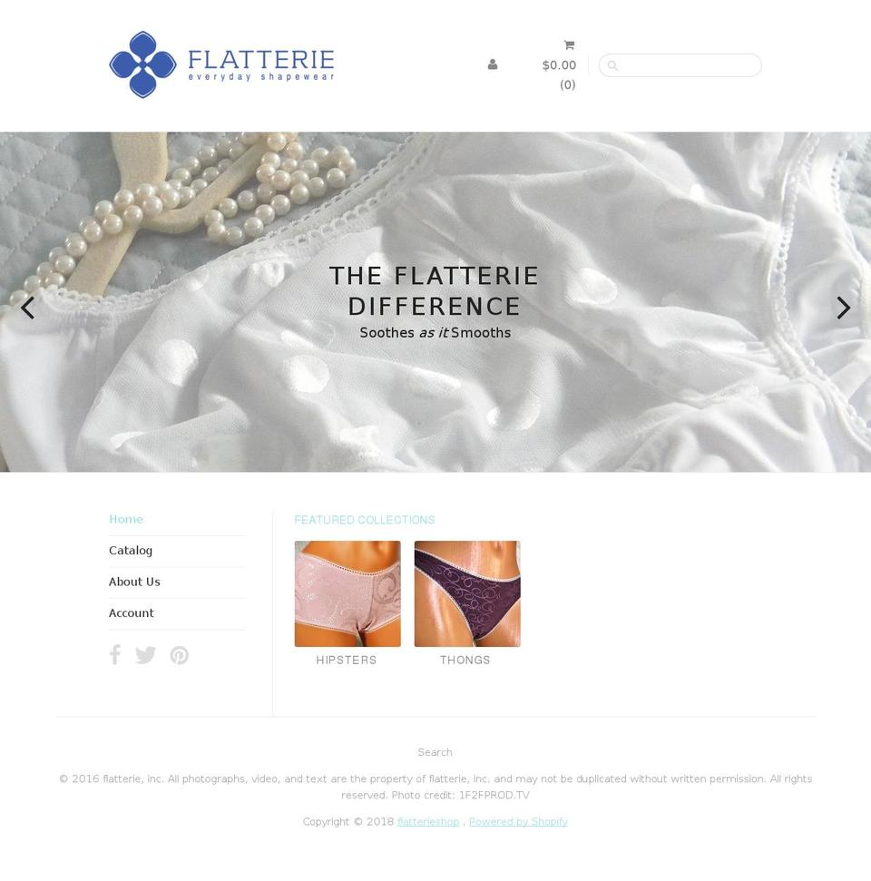 Sugar Shopify theme site example flatterieshop.com