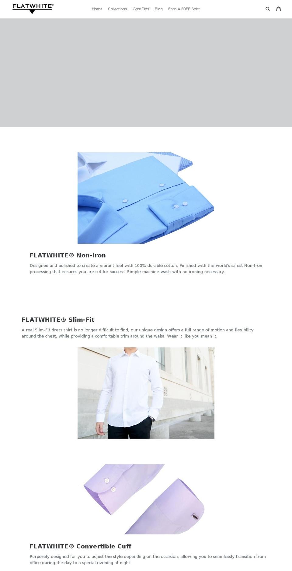 flatwhiteshirts.com — Shopify storefront screenshot