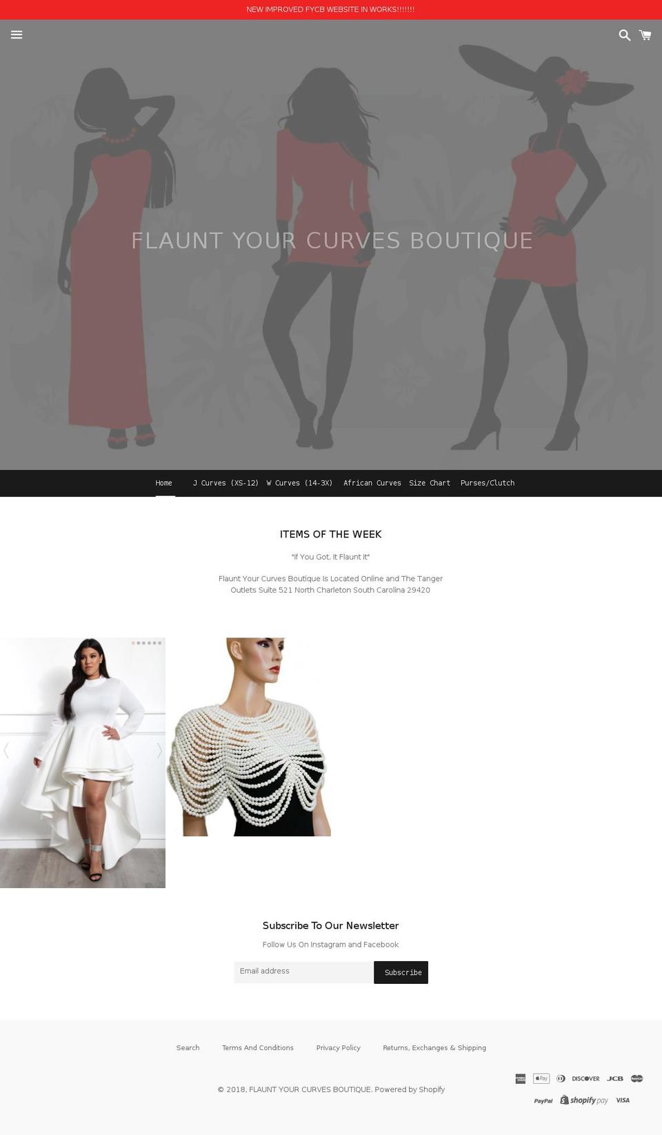 flauntyourcurvesboutique.com shopify website screenshot